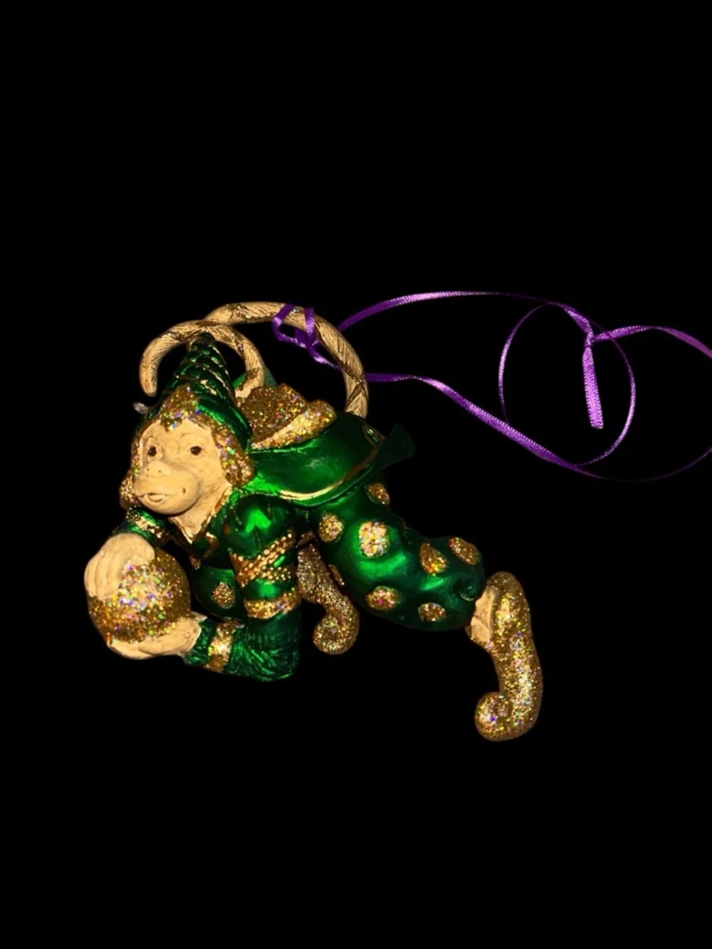 Vintage Mark Robert’s Green and Gold Fantasy Monkey Ornament